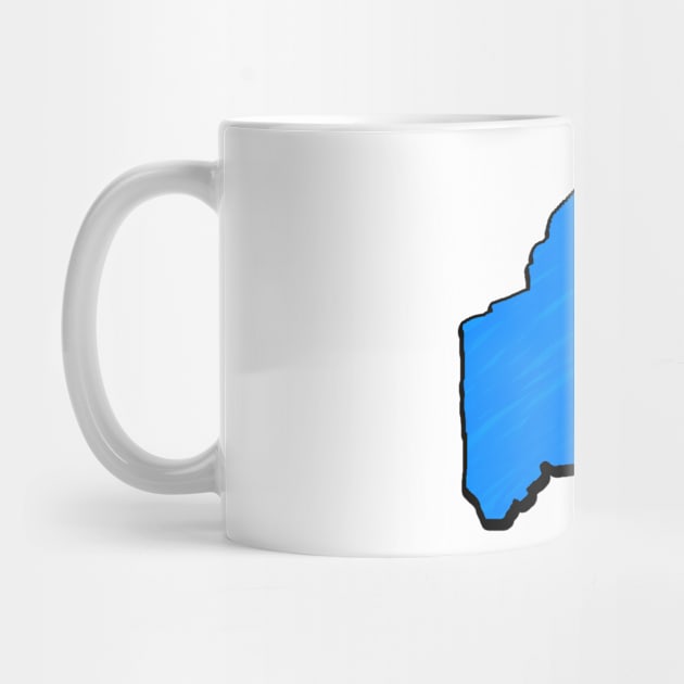 Bright Blue Maine Outline by Mookle